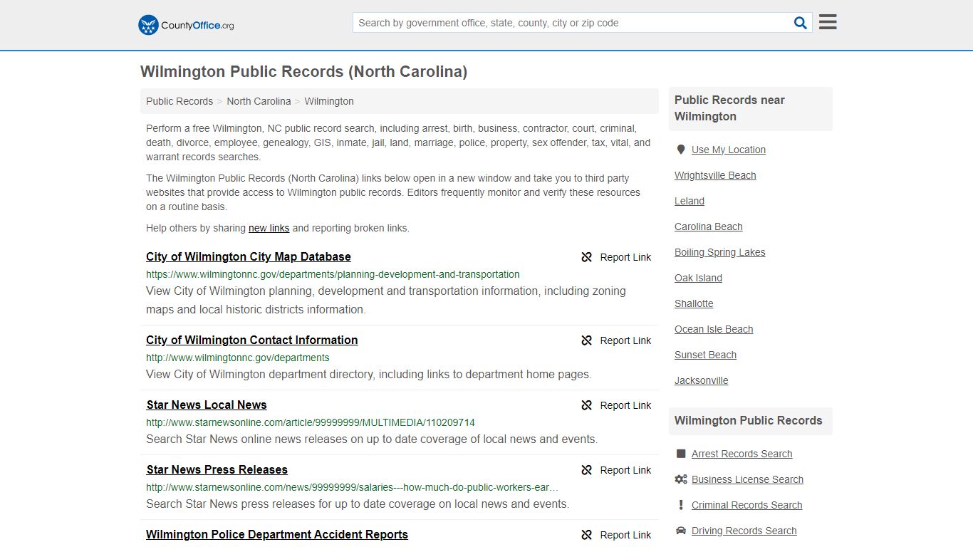 Public Records - Wilmington, NC (Business, Criminal, GIS, Property ...