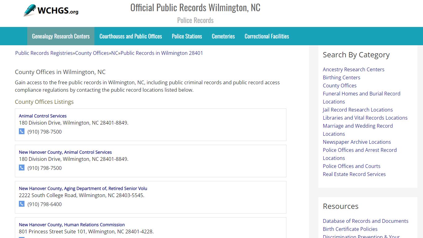 Official Public Records Wilmington, NC - Police Records